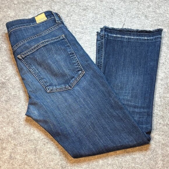 Citizens of Humanity Drew Crop Flare Jeans Size 26 Frayed Cuff Blue ✨ - Picture 5 of 15